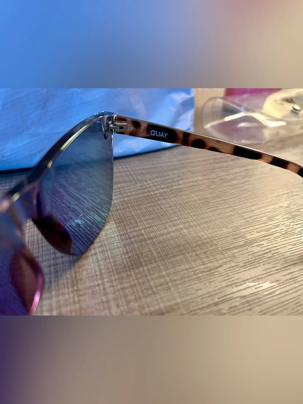 Quay Australia Women's Sunglasses - Pink Lenses with leopard